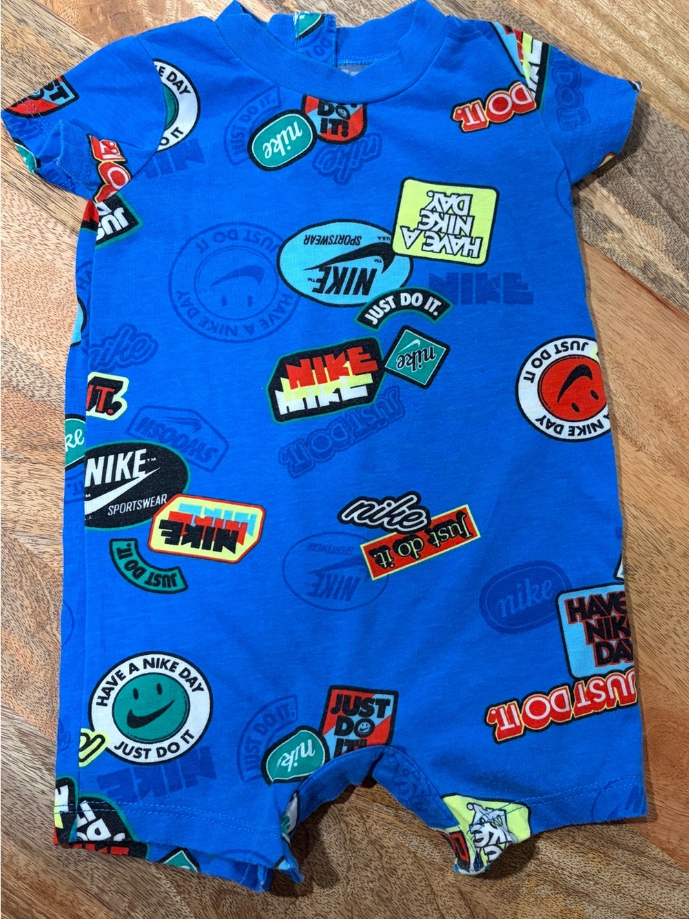 Nike Bright Blue Logo Patch Kids One-Piece